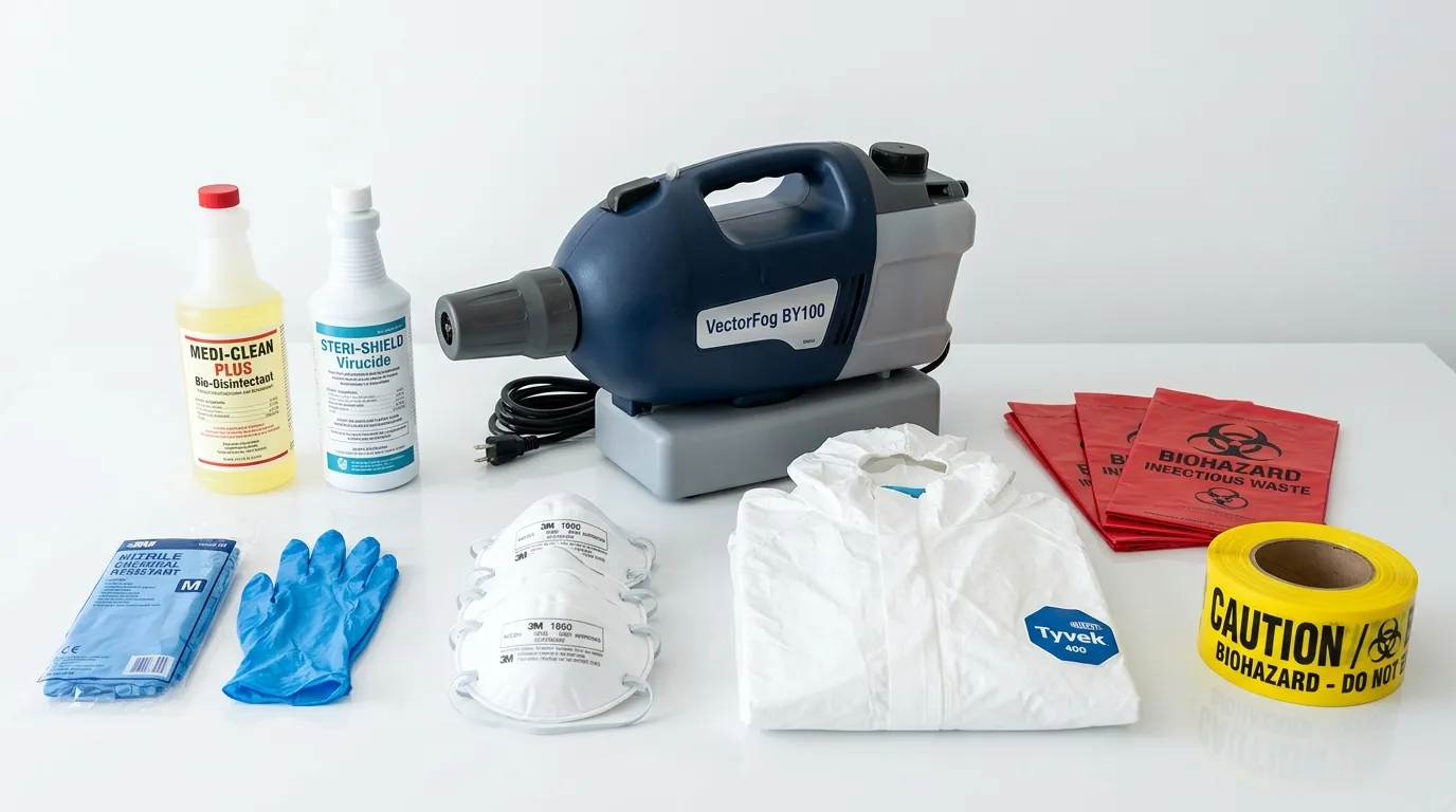 Professional biohazard remediation crew working in Menomonee Falls